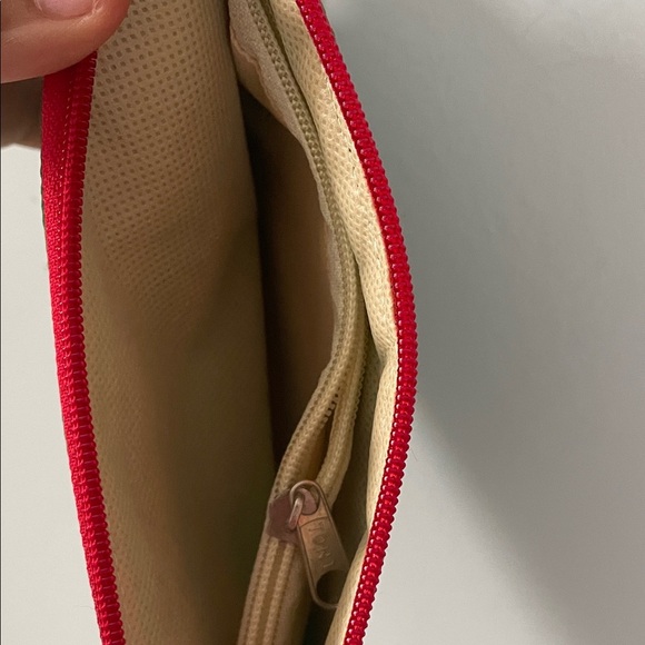 Indian Irkal Green Striped Clutch with Red Accents - Picture 6 of 8